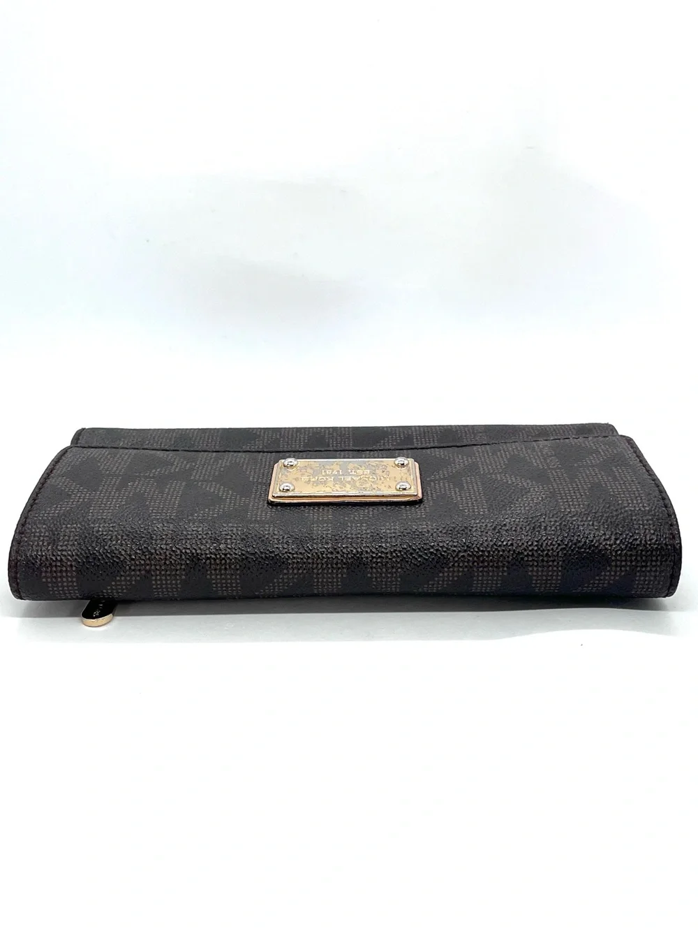 Michael Kors Jet Set Brown MK Logo Continental Wallet MSRP $128 Loved - Picture 6 of 16